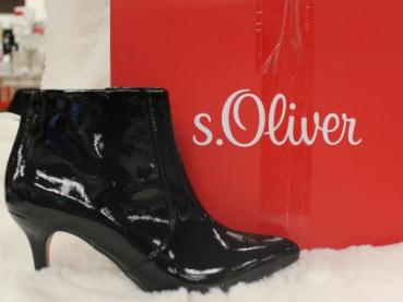 S.Oliver Lack Stiefelette, schwarz